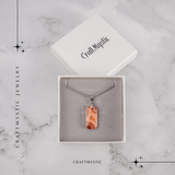 Colier Titanium cu Crazy Lace Agate Dreptunghiular - Energie Pozitiva si Echilibru Emotional