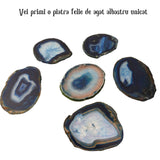 Felie de Agat Albastru 8-9 cm in Forma Neregulata - Stimuleaza Creativitatea si Echilibrul Emotional