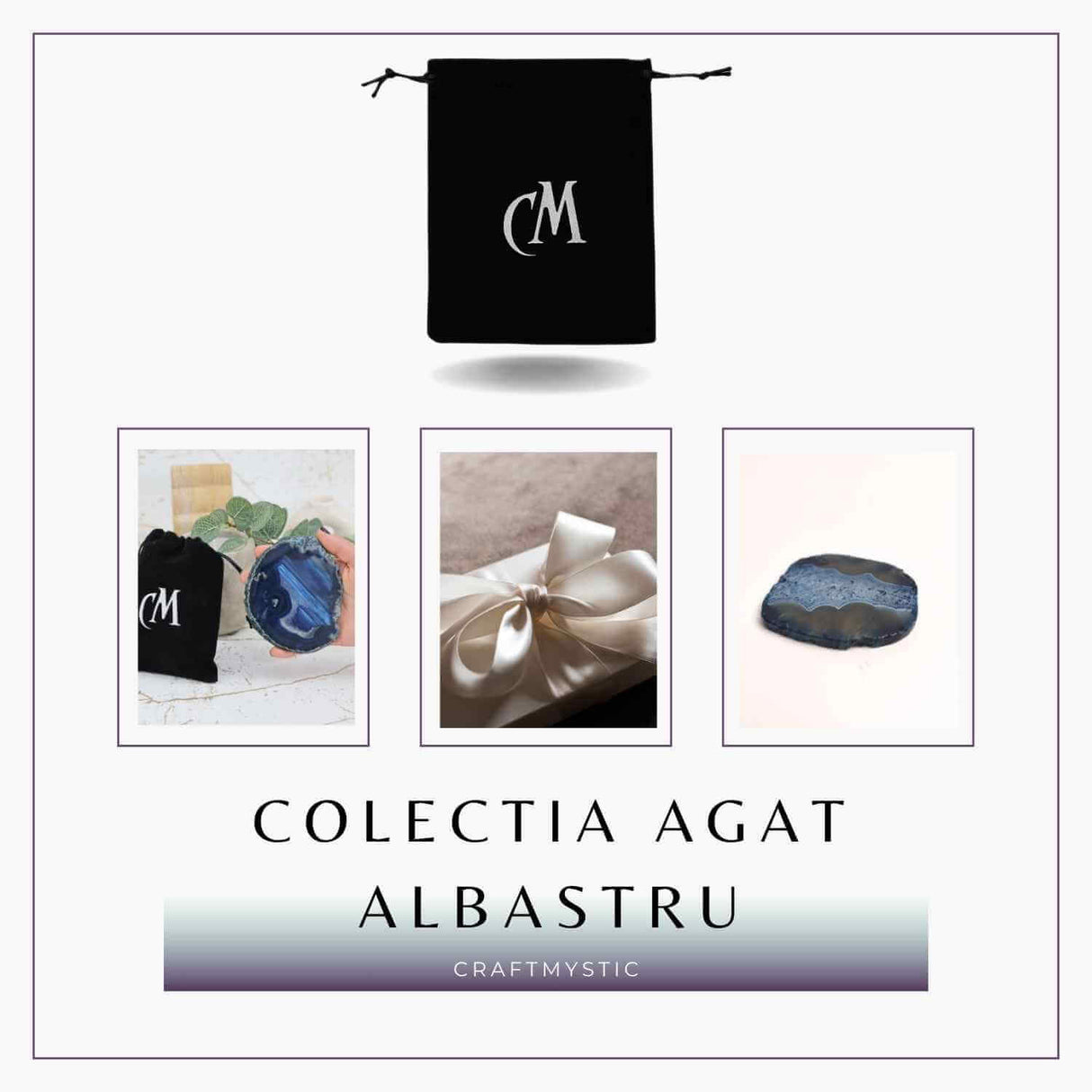 Felie de Agat Albastru 6-7 cm in Forma Neregulata