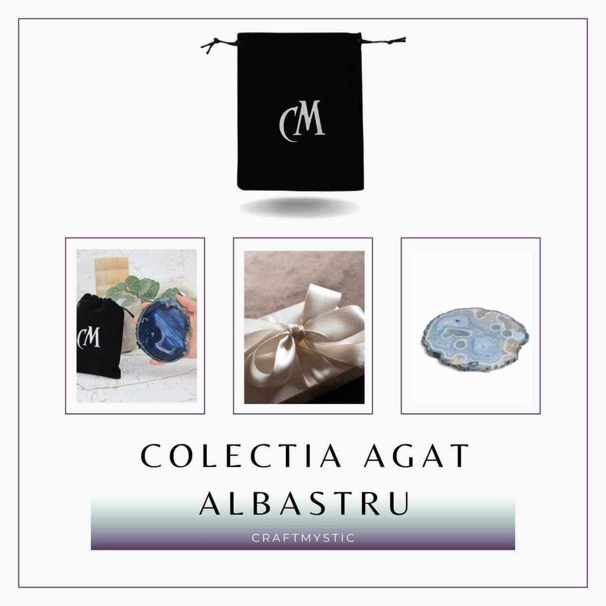 Felie de Agat Albastru 9-10 cm – Calm si Claritate Mentala