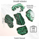 Felie Malachit Natural 7-8 cm - Vindecare si Echilibru Energetic
