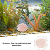 Figurina 4 cm din cristal natural Cuart Roz in forma de scoica, ornamente pentru acvariu, marturie tip cadou de nunta, proiecte DIY