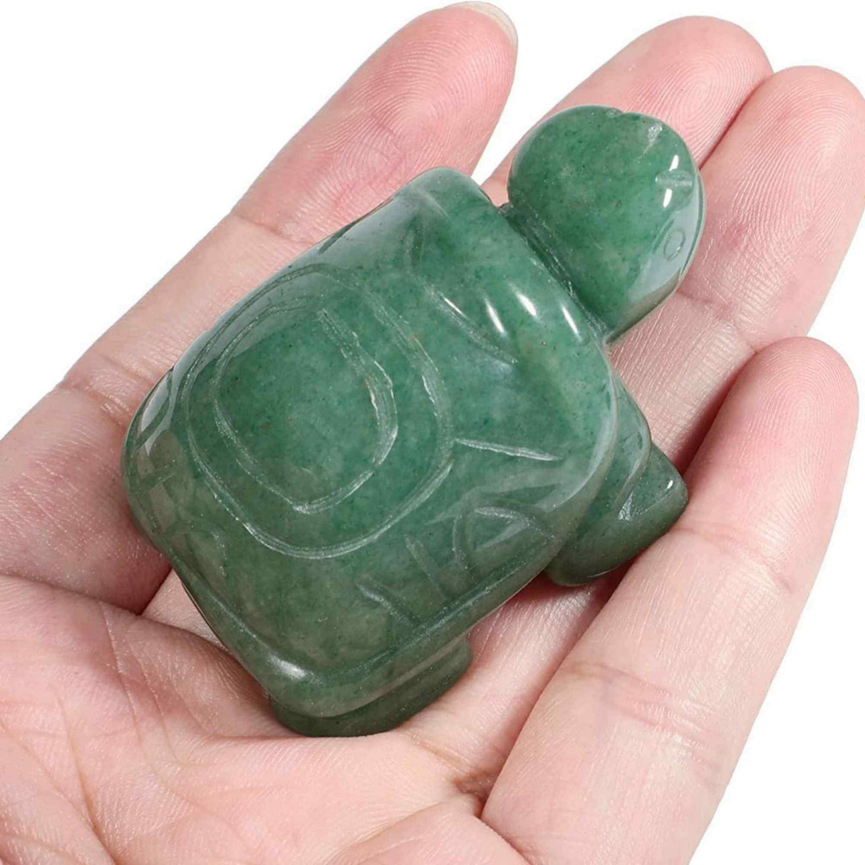 Figurina broasca testoasa 4 cm de cristal semipretios Aventurin Verde - Sculptura din piatra vindecatoare reiki de buzunar pentru decor, colectie