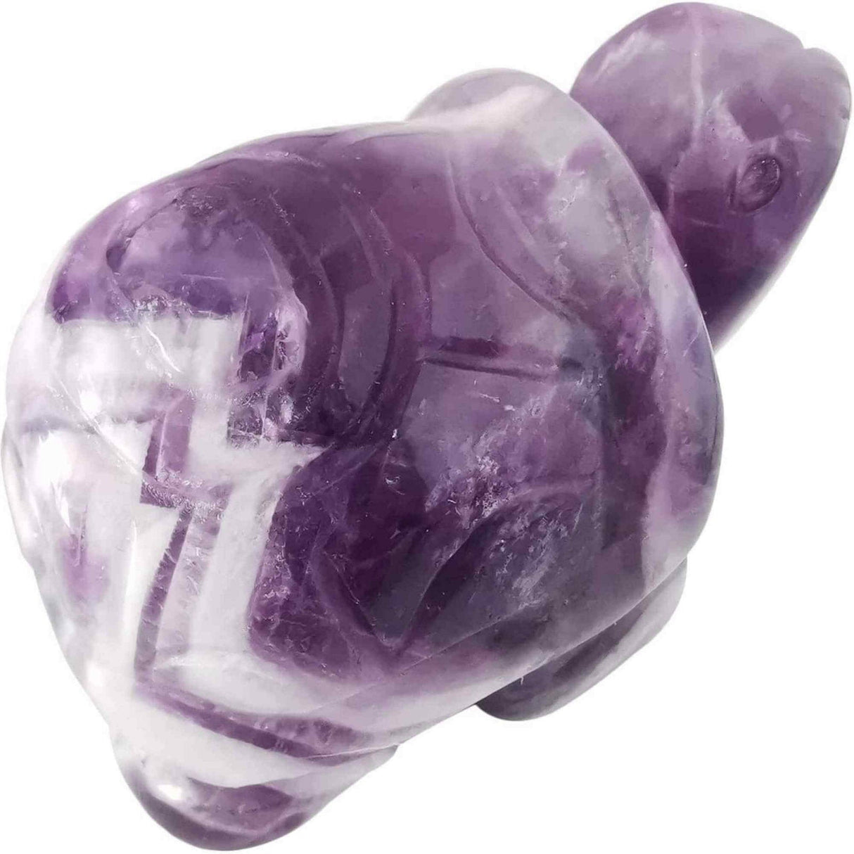 Figurina broasca testoasa 4 cm de cristal semipretios Howlita - Sculptura din piatra vindecatoare reiki de buzunar pentru decor, colectie