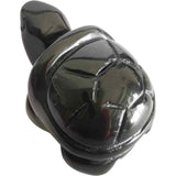 Figurina broasca testoasa 4 cm de cristal semipretios Obsidian - Sculptura din piatra vindecatoare reiki de buzunar pentru decor, colectie