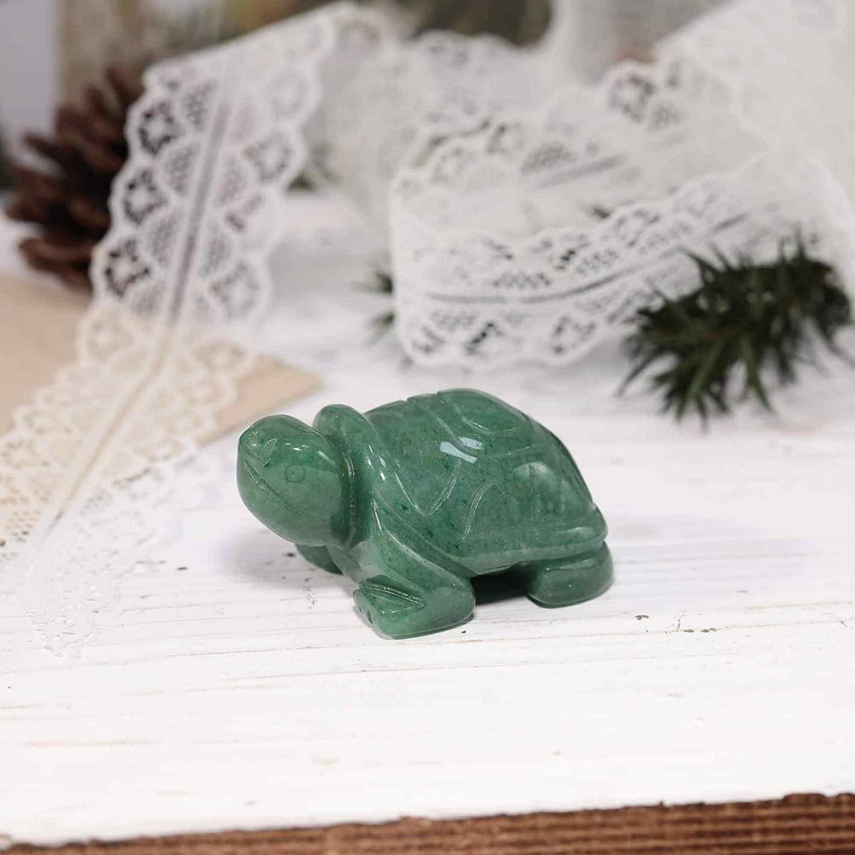 Figurina broasca testoasa 4 cm de cristal semipretios Ametist - Sculptura din piatra vindecatoare reiki de buzunar pentru decor, colectie