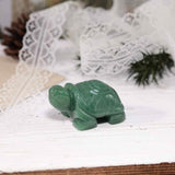 Figurina broasca testoasa 4 cm de cristal semipretios Aventurin Verde - Sculptura din piatra vindecatoare reiki de buzunar pentru decor, colectie