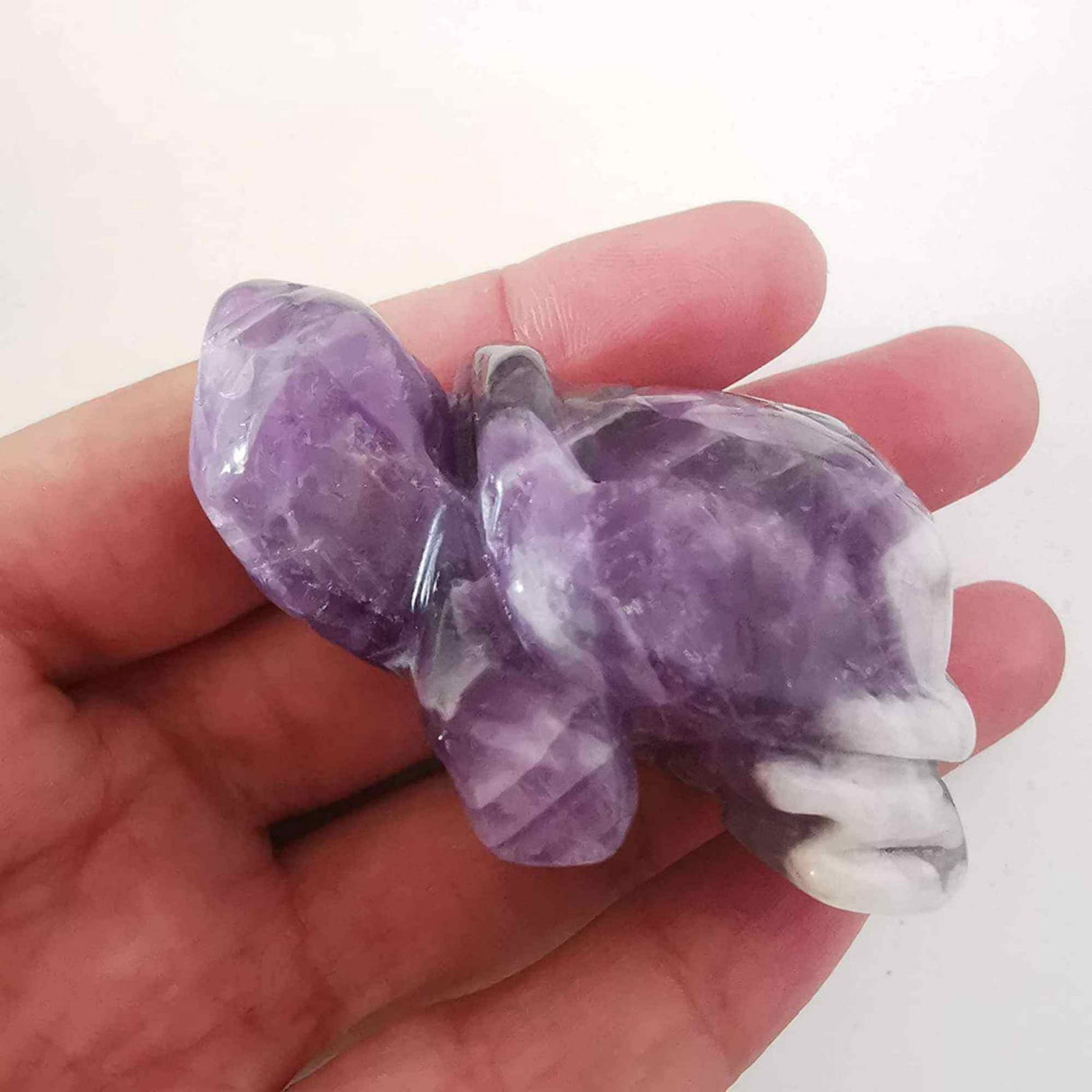 Figurina broasca testoasa 4 cm de cristal semipretios Ametist - Sculptura din piatra vindecatoare reiki de buzunar pentru decor, colectie