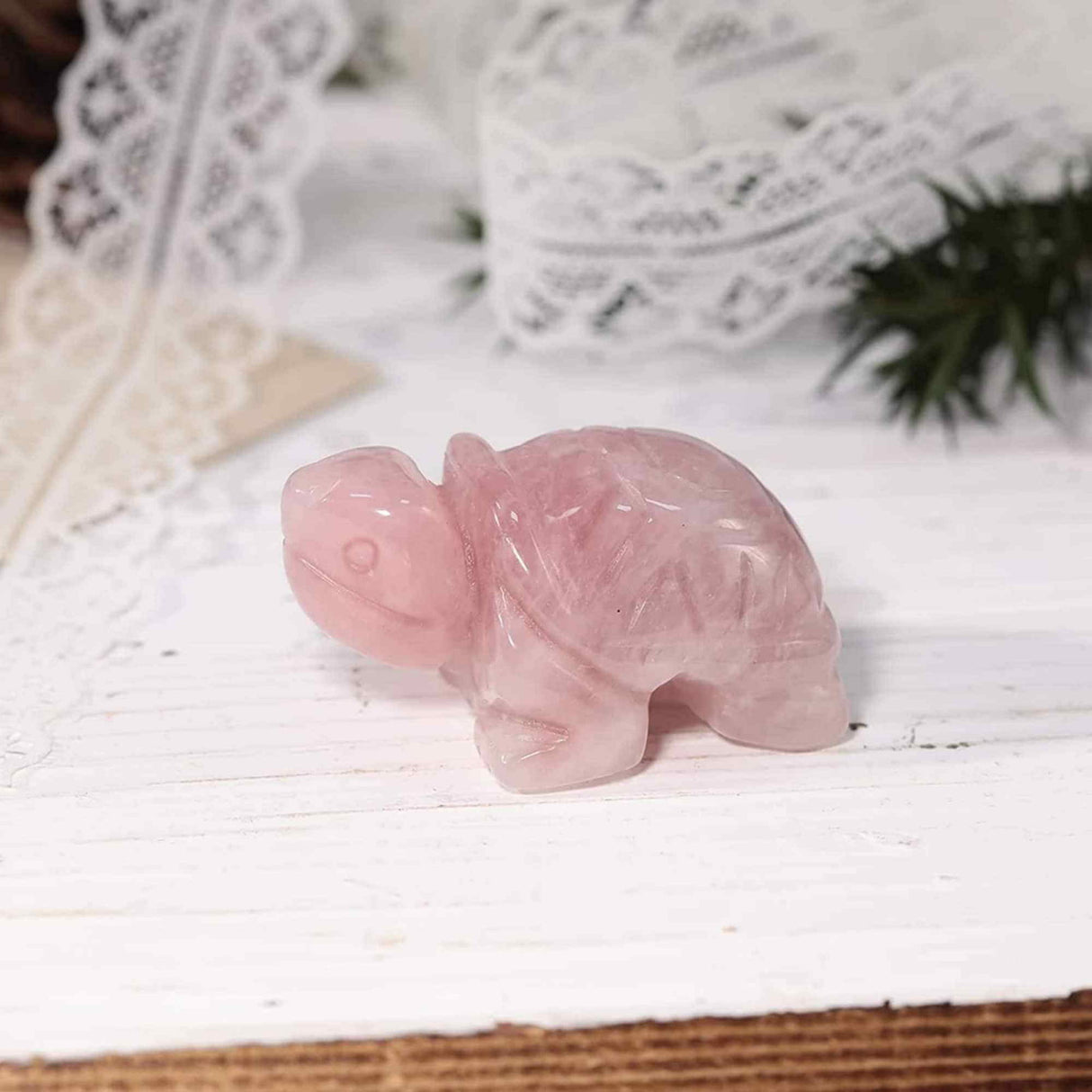 Figurina broasca testoasa 4 cm de cristal semipretios Ametist - Sculptura din piatra vindecatoare reiki de buzunar pentru decor, colectie