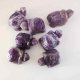Figurina broasca testoasa 4 cm de cristal semipretios Unakite - Sculptura din piatra vindecatoare reiki de buzunar pentru decor, colectie