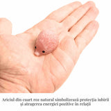 Figurina arici din Cuart Roz 4 cm - Vindecare emotionala si iubire
