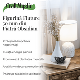 Figurina Fluture din Obsidian Natural, 5 cm - Protectie Energetica si Transformare Spirituala