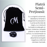 Figurina Pisicuta Adormita 4 cm din Obsidian Natural - Protectie si Liniste