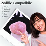 Figurina Pisicuta Adormita 4 cm din Cuart Roz - Iubire si Liniste