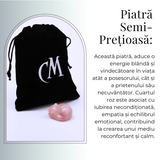 Figurina Pisicuta Adormita 4 cm din Cuart Roz - Iubire si Liniste