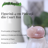 Figurina Pisicuta Adormita 4 cm din Cuart Roz - Iubire si Liniste