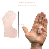 Forma bust femeie din cristal natural Cuart Roz 4 cm sculptat manual