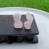 Forma bust femeie din cristal natural Cuart Roz 4 cm sculptat manual