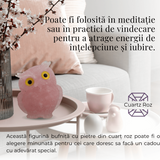 Figurina Bufnita din Cuart Roz – Simbol al Iubirii si Armoniei
