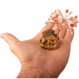 Figurina casuta cu ramuri din cristale naturale Agat Rosu - Decoratiune interior sau exterior, pentru casa, birou, acvariu