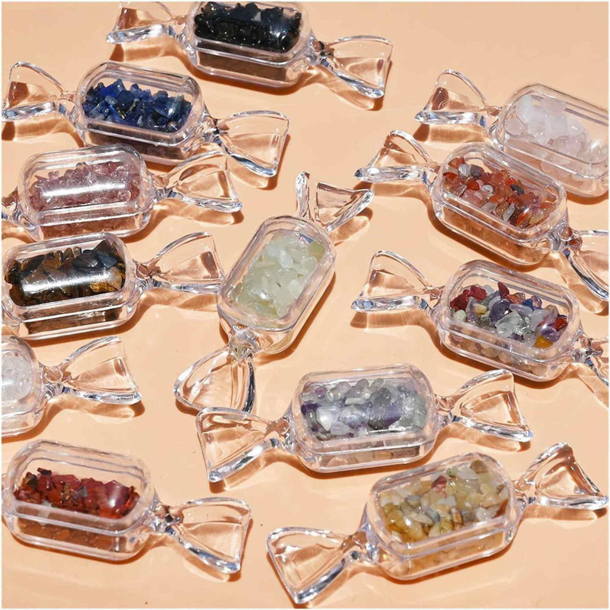 Mini Figurina Bomboana cu Spartura de Cristale - Agat Rosu