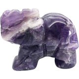 Figurina elefant din piatra semi-pretioasa Ochi de tigru sculptata manual - Statuie din cristale vindecatoare Reiki de buzunar pentru meditatie, pace