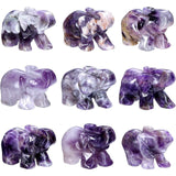 Figurina elefant din piatra semi-pretioasa Cristal capsuna sculptata manual - Statuie din cristale vindecatoare Reiki de buzunar pentru meditatie, pace