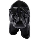 Figurina elefant din piatra semi-pretioasa Obsidian sculptata manual - Statuie din cristale vindecatoare Reiki de buzunar pentru meditatie, pace