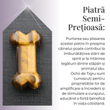Figurina in Forma de Os din Cristale Naturale 30mm - Ochi de tigru