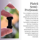 Figurina in Forma de Os din Cristale Naturale 30mm - Obsidian