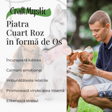 Figurina in Forma de Os din Cristale Naturale 30mm - Cuart Roz