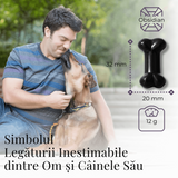 Figurina in Forma de Os din Cristale Naturale 30mm - Obsidian