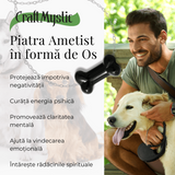 Figurina in Forma de Os din Cristale Naturale 30mm - Obsidian