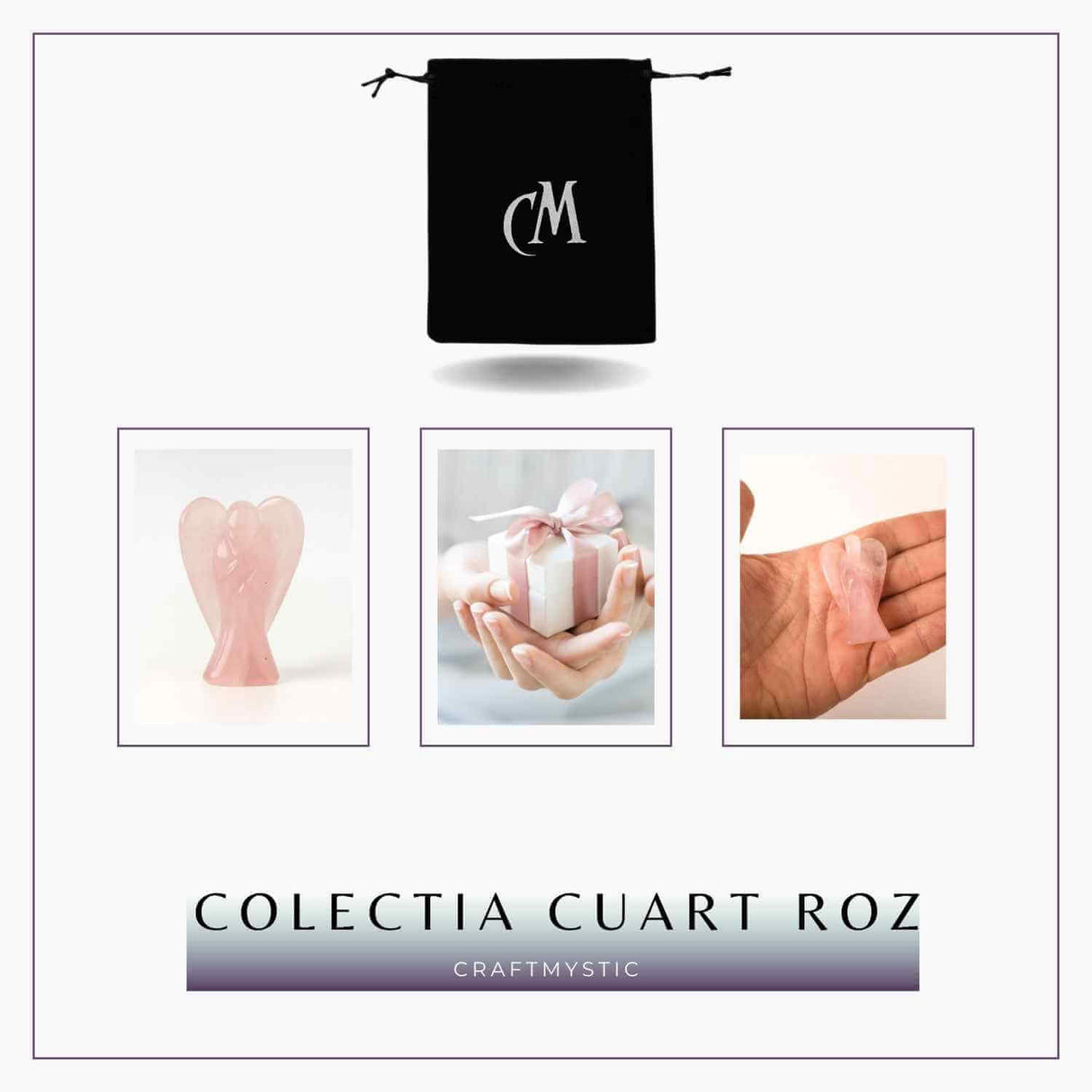 Ingeras din cuart roz 50-55 mm – Energie de iubire si protectie blanda