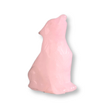 Figurina Lup din Cuart Roz Natural, 5 cm - Favorizeaza Echilibrul Emotional si Armonia
