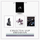 Figurina Lup din Obsidian Natural, 5 cm - Protector Energetic si Sprijin in Transformare