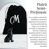 Figurina Lup din Obsidian Natural, 5 cm - Protector Energetic si Sprijin in Transformare