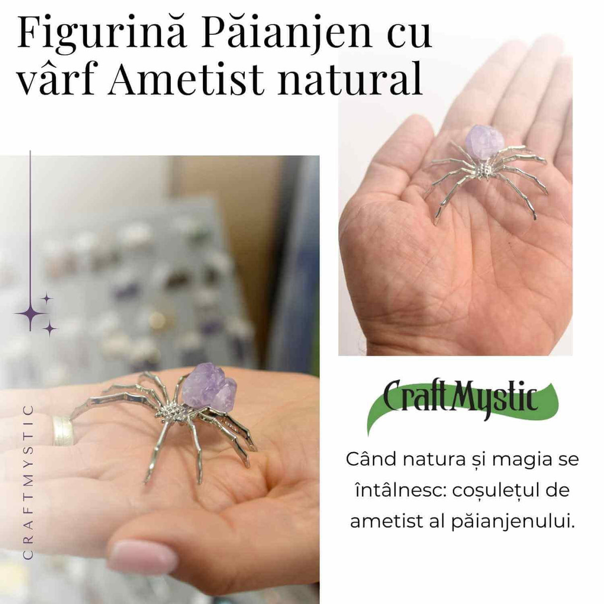 Figurina Paianjen Ametist - Echilibru Emotional si Protectie Energetica