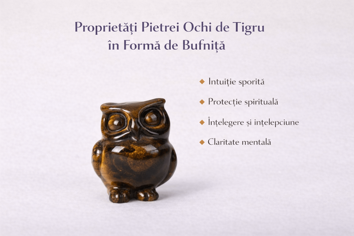 Bufnita Intelepciunii din Ochi de Tigru – Claritate Mentala si Protectie Spirituala