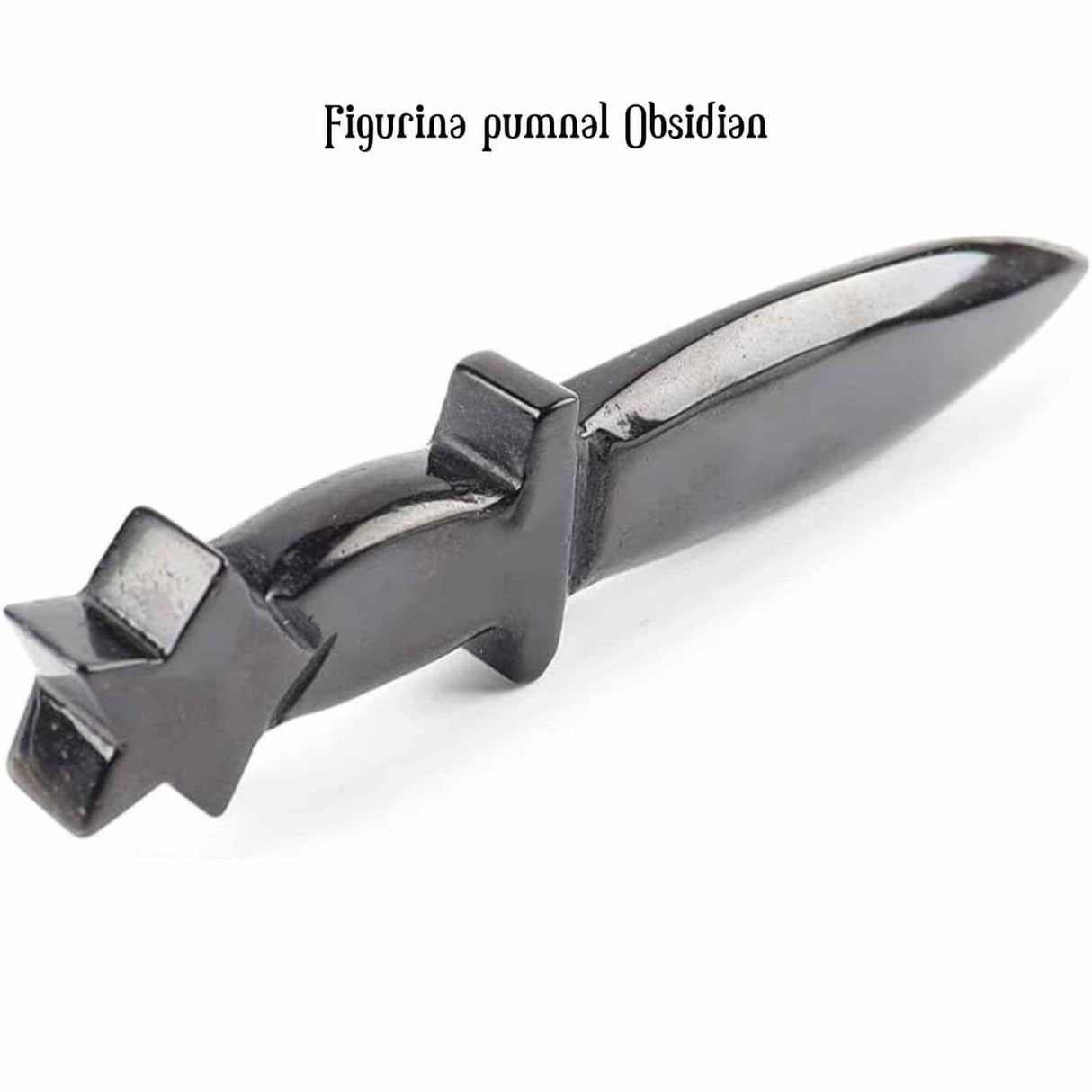 Figurina Pumnal din Obsidian Natural - Decor Elegant, Vindecare Reiki