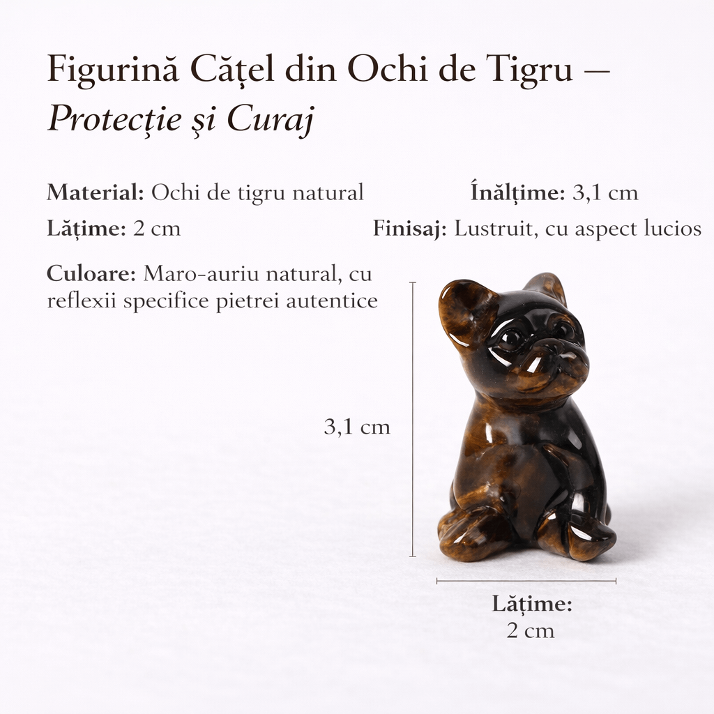 Catel protector din Ochi de Tigru – Curaj, Loialitate si Energie de Protectie