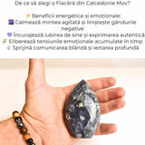 Vocea interioara capata curaj - Flacara din Calcedonie Mov 8-9 cm