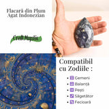 Vocea interioara capata curaj - Flacara din Calcedonie Mov 8-9 cm