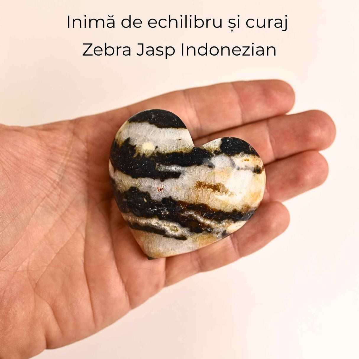 Inima din Zebra Jasp Indonezian - Echilibru si claritate emotionala