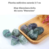 Cristal Brut Natural de Fluorit Multicolor - Cadou Energetizant Unic, Ideal pentru Meditatie si Echilibrare Energetica, Dimensiuni 6-7 cm
