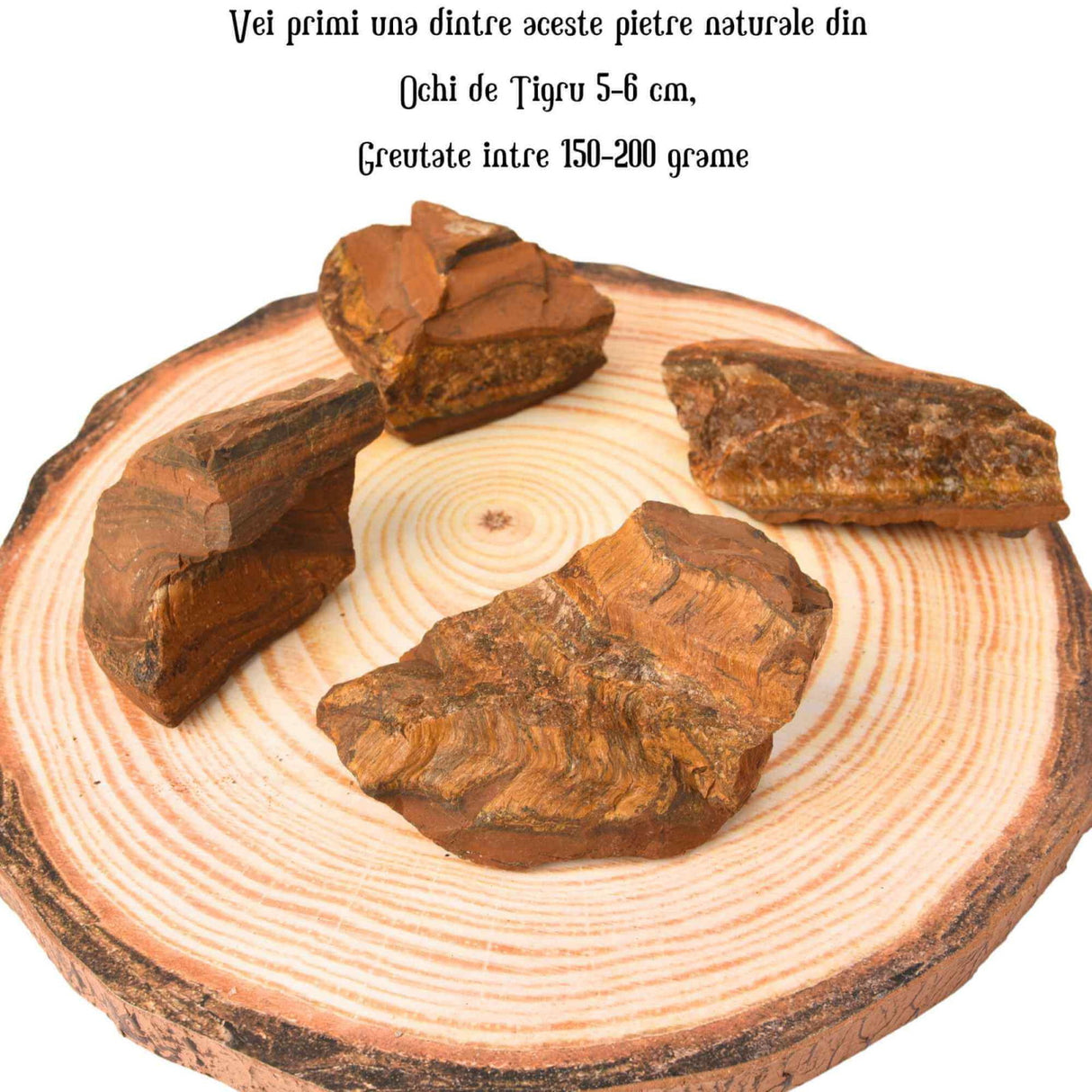 Pietre brute din cristal natural Ochi de Tigru 4-5 cm – Talisman al Prosperitatii si Increderii in Sine