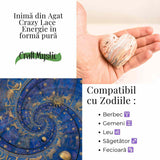 Inima din Crazy Lace Agat - Energie, Echilibru si Vitalitate