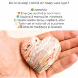 Inima din Crazy Lace Agat - Energie, Echilibru si Vitalitate