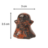 Figurina 3.5 cm in forma de fantoma din piatra semipretioasa Obsidian Rosu, sculptata manual