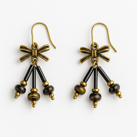 Inner Strength and Calm - Hematite and Tiger's Eye Earrings